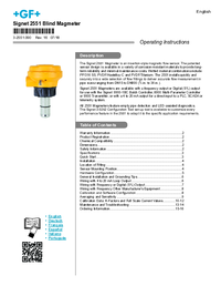 Thumbnail of document Manual - 2551 Magmeter Flow Sensor